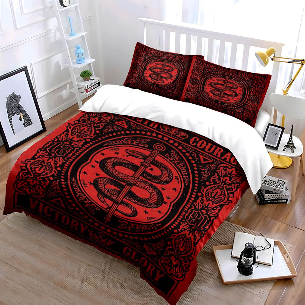Snake, Sword, Crown Motif. Bedding Sets Duvet Cover Sets Duvet Covers Pillowcases(1* Duvet Cover 2* Pillowcases Without Duvet Insert)