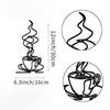 Iron Coffee Cup Decor Minimalist Line Art Mug Gift Hot Beverage Service Kitchen Wall Sign
