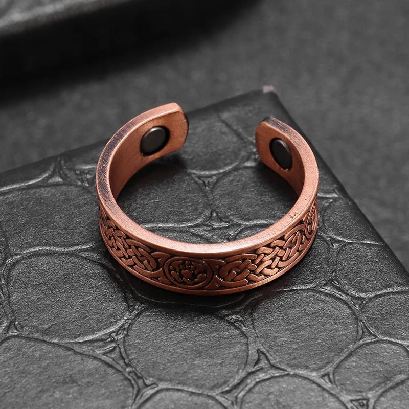Celtic Bear Claw Copper Ring Magnetic Energy Treatment Joint Pain Ring for Women Men Retro Fashion Healthy Weight Loss Jewelry