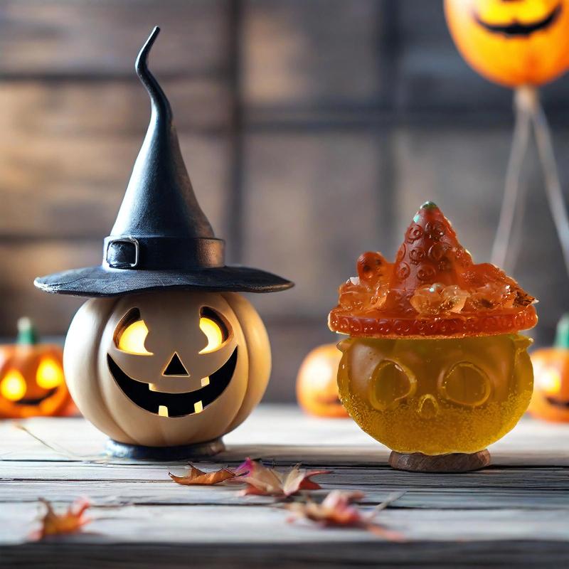Pumpkin Skull Wizard Hat Shaped Silicone Mold for Handmade Candles Resin & Wax Soap Mould for Creative Home Crafting