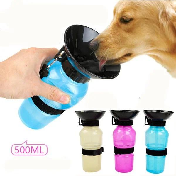 500ml Pet Dog Drinking Water Bottle Convenient Outdoor Portable Extrusion Large Travel Water Cup Water Feeder Bowl for Dog Cat