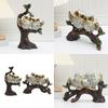 Exquisites Owl Ornament with Water Transfer Detailing Resins Owl Perching On Tree Branch Sculpture for Home Display