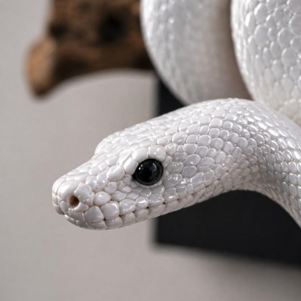 Gothic Accent 3D Metallic Snake Sculpture Reptile Themed Python Hanging Decor Indoor Outdoor Decor