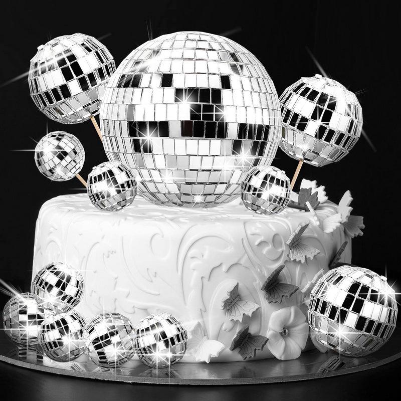 Kinder Discokugel Kuchendekoration Set: 10/23/31 Stück Spiegelkugel Backzubehör