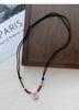 Adjustable 999 Sterling Silver Chinese Fu Necklace for Women with Safe Auspicious Cloud Buckle & Hand-woven Rope