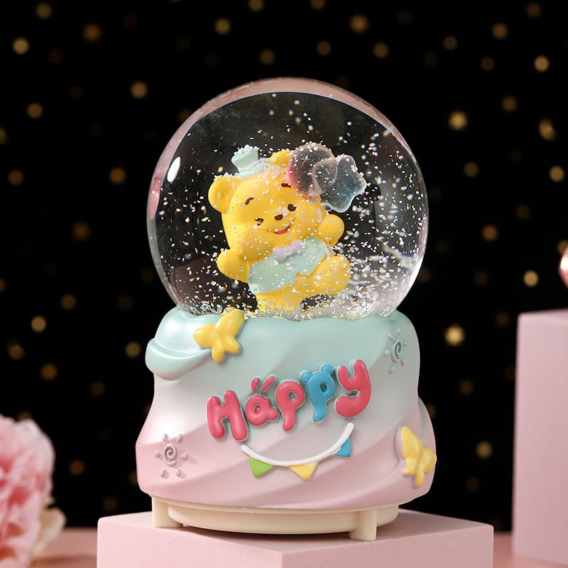 Boîte à musique boule de cristal Cœur de fille Artisanat Décoration de bureau Maison Bureau Décoration de Noël Anniversaire Mariage Boîte à musique Décoration Cadeau