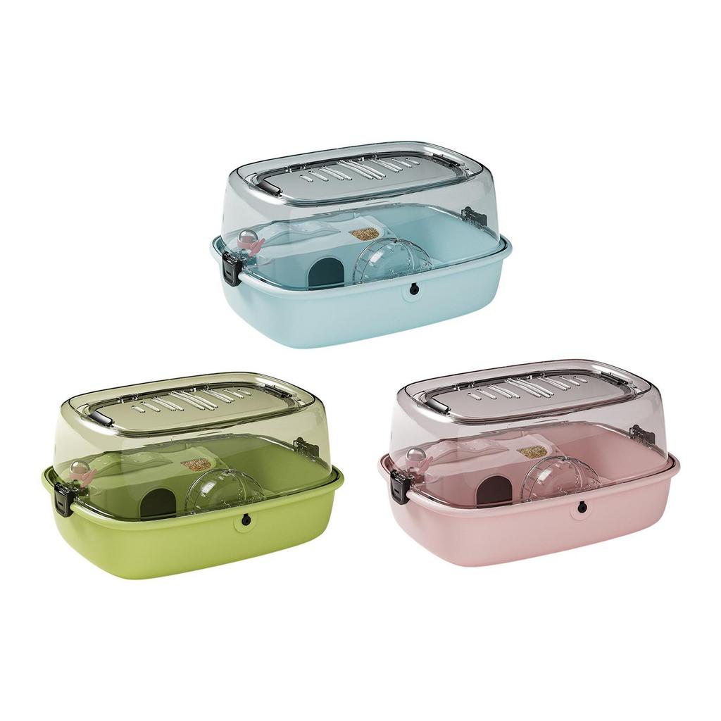 Hamster Cage Habitat Running Wheel Portable Openable Top for Gerbils Bunny