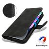 For iPhone 14/13 Wallet Case Double Folded Edge Skin Touch PU Leather Flip Phone Cover
