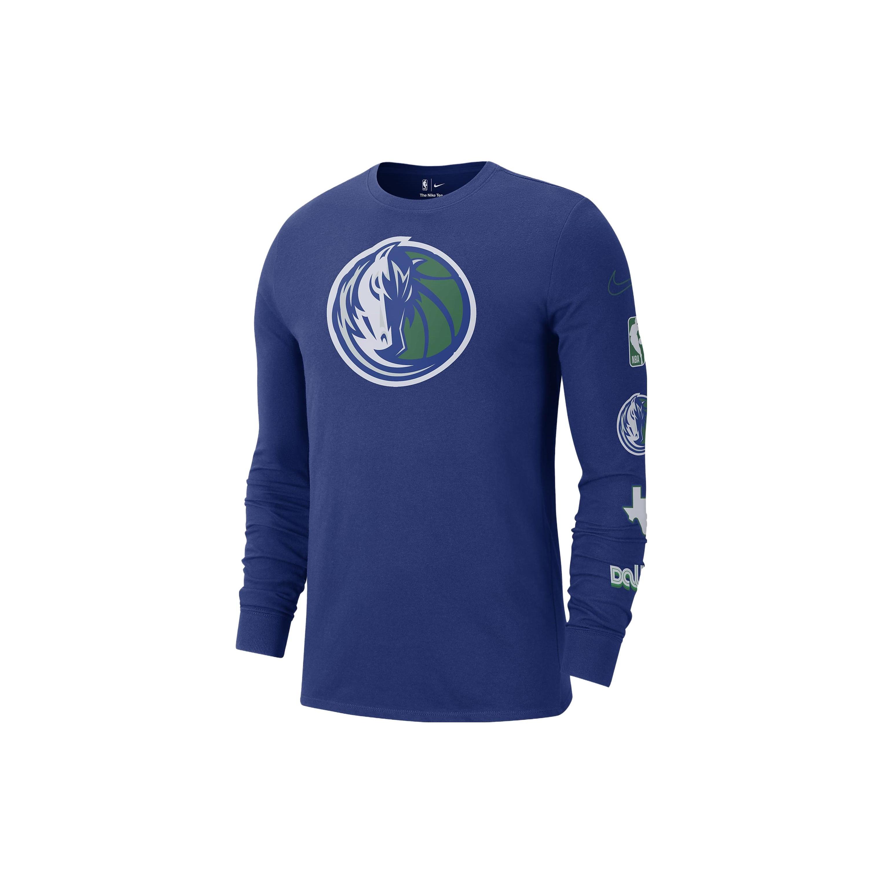 Nike x NBA Dallas Mavericks City Edition Long-Sleeve T-Shirt Blue Men s DV6030-495 XXL