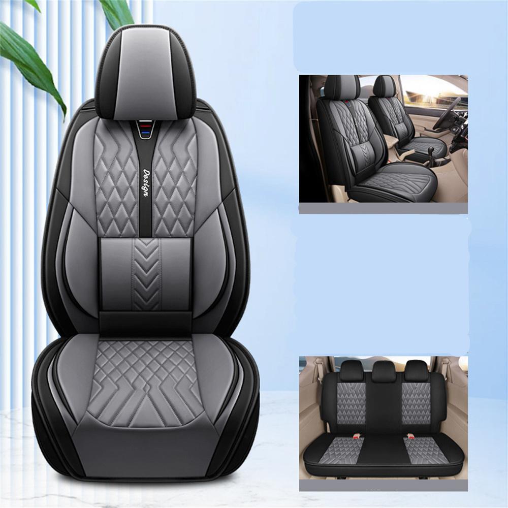 PU Leather FULL SET 5-Seats Car Seat Covers Cushion Front & Rear