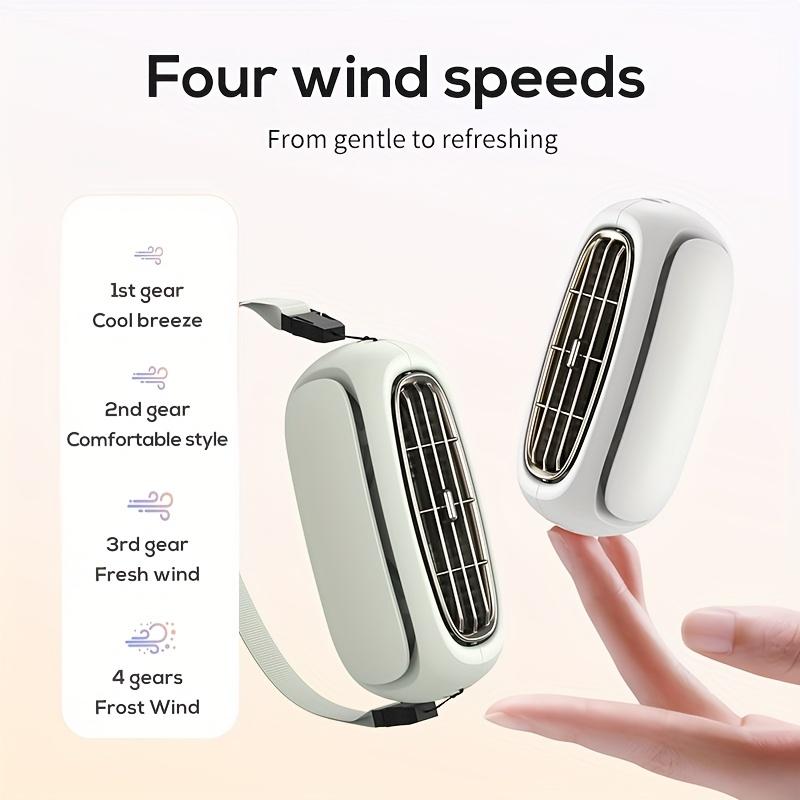 2025 Latest Handheld, Neck Hanging, Desktop Three in One Cooling Device, Large Capacity Battery USB Charging Mini Bladeless Fan