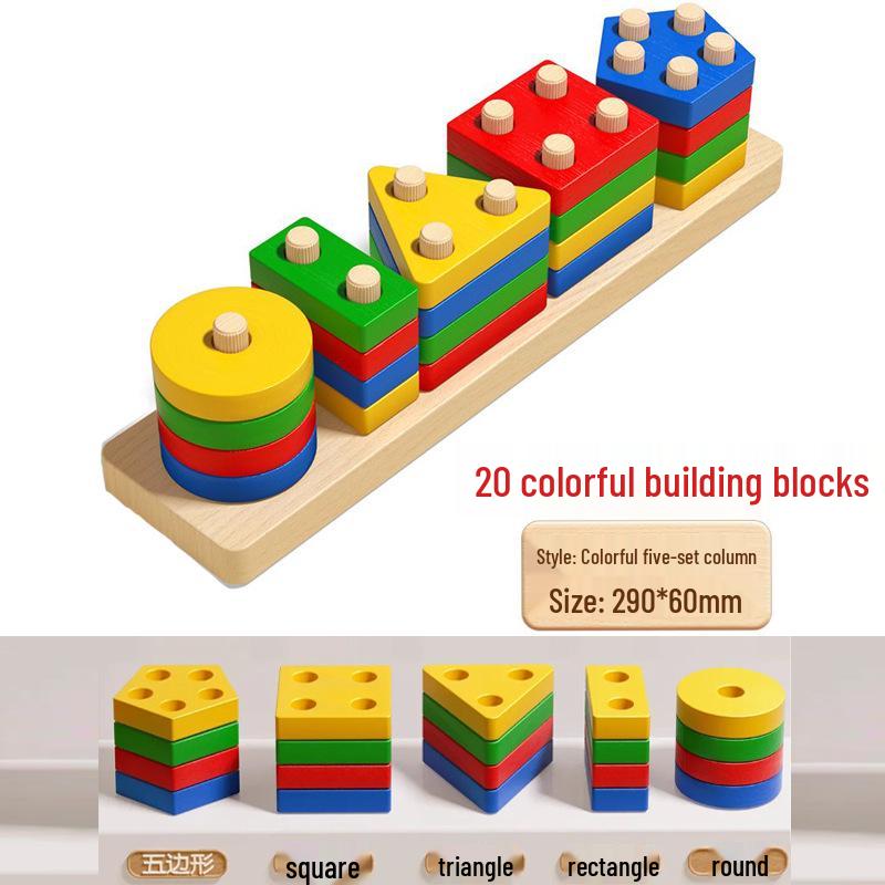 Montessori Geometric Stacking Rings: Educational Shapes for Infants & Toddlers (1-3 Years)