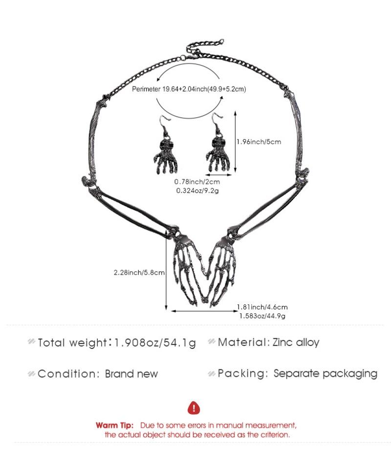 Skeleton Ghost Festival Claw Necklace Stud Earring for Women Fashion Jewelry Minimalist Accessories Wholesale Halloween