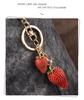 Strawberry Fruit Alloy Keychain: Cute Car Keyring & Bag Charm for Ladies