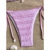Solid Color Women Halter Three Piece Bikini Swimwear For Beach Swimming