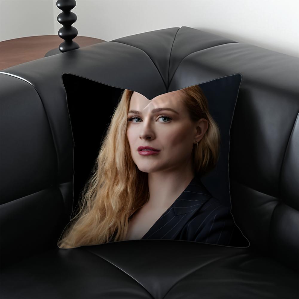 E-Evan Rachel Wood Hollywood Star Cushion Cover Pillow Case Anti-Dustmite Invisible Zipper Silky Plush Cushion