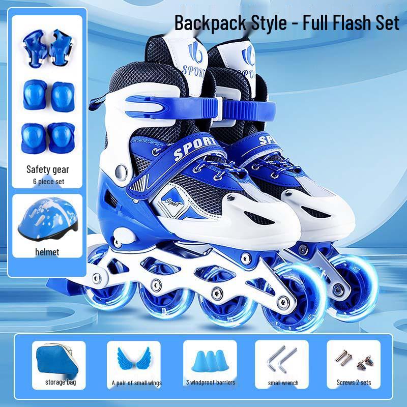 Adjustable PVC Inline Skates with Music Style - Flashing Wheels for Men, Women, and Children