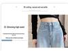 Women's High-Waisted Light Blue Wide-Leg Jeans - Spring/Autumn 2025, Slimming Loose Straight-Leg Floor-Length Pants