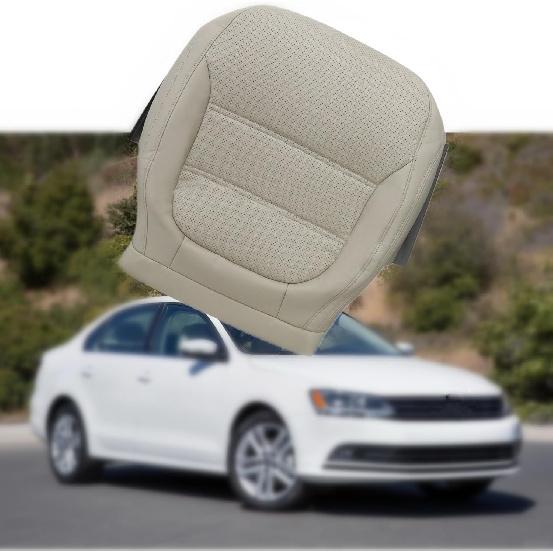 

Driver Side Leather Perforated Bottom Cornsilk Beige Tan Seat Cover Compatible with Volkswagen Jetta 2011 2012 2013 2014 2015 2016 2017