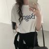 In the summer of 2026, the new Korean version of the letter-printed round neck loose casual versatile short-sleeved T-shirt women's top trendy ins