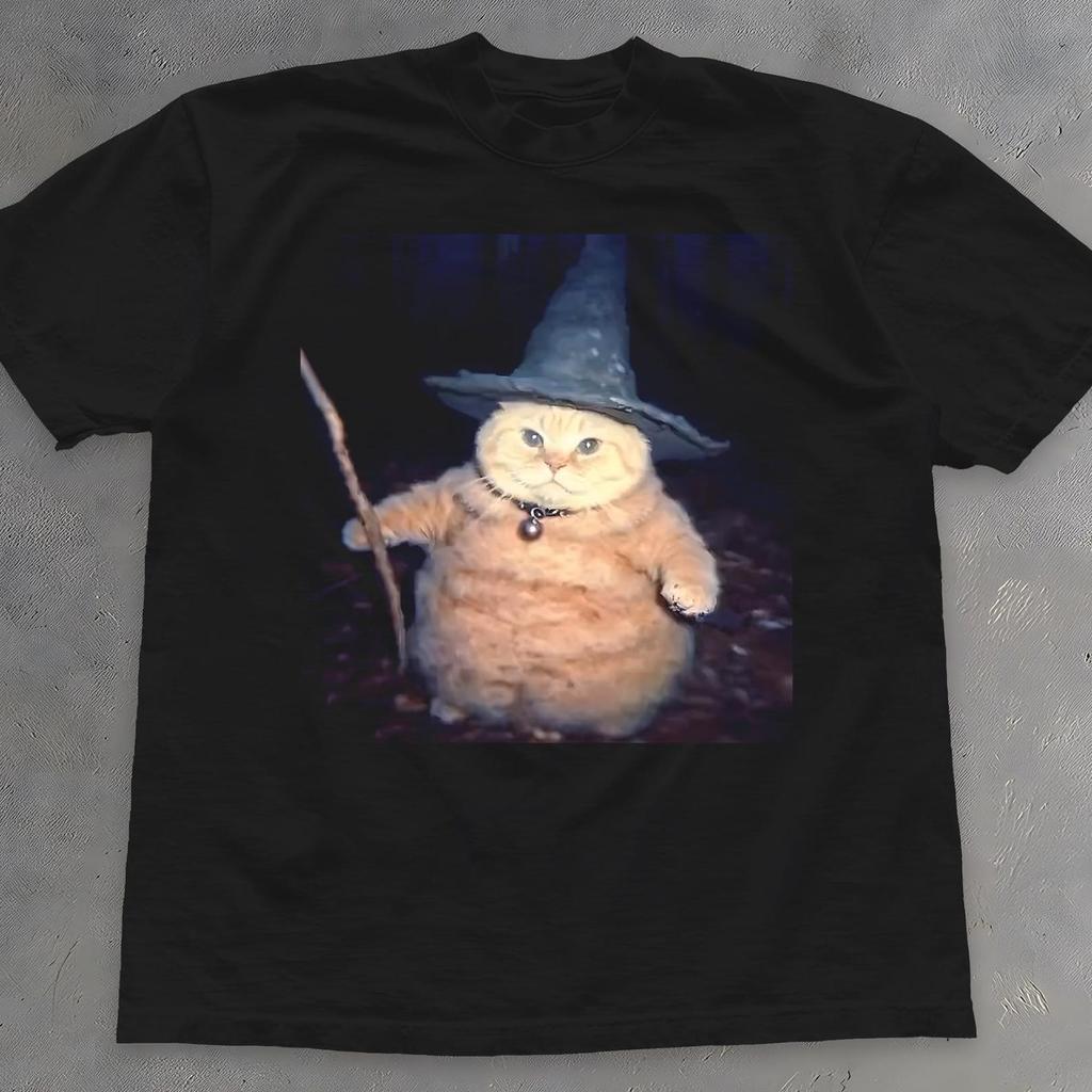 Lustiges Zauberer-Katzen-Shirt - Magisches Kätzchen Meme T-Shirt