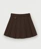 Seteo (W) Wool Blend Pleated Mini Skirt Dark Brown