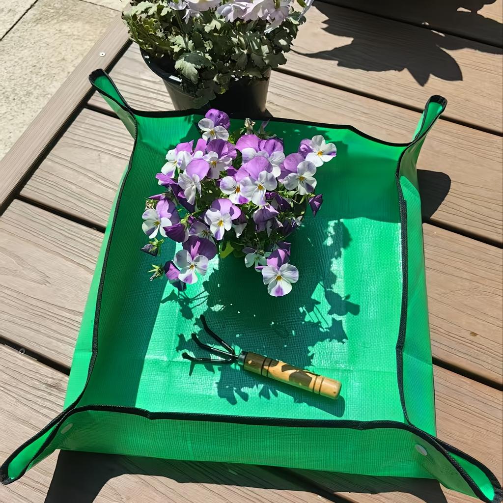 1pc Green Waterproof Gardening Mat for Succulents & Plants - Ideal for Potting, Soil Mixing & Balcony Plant Care