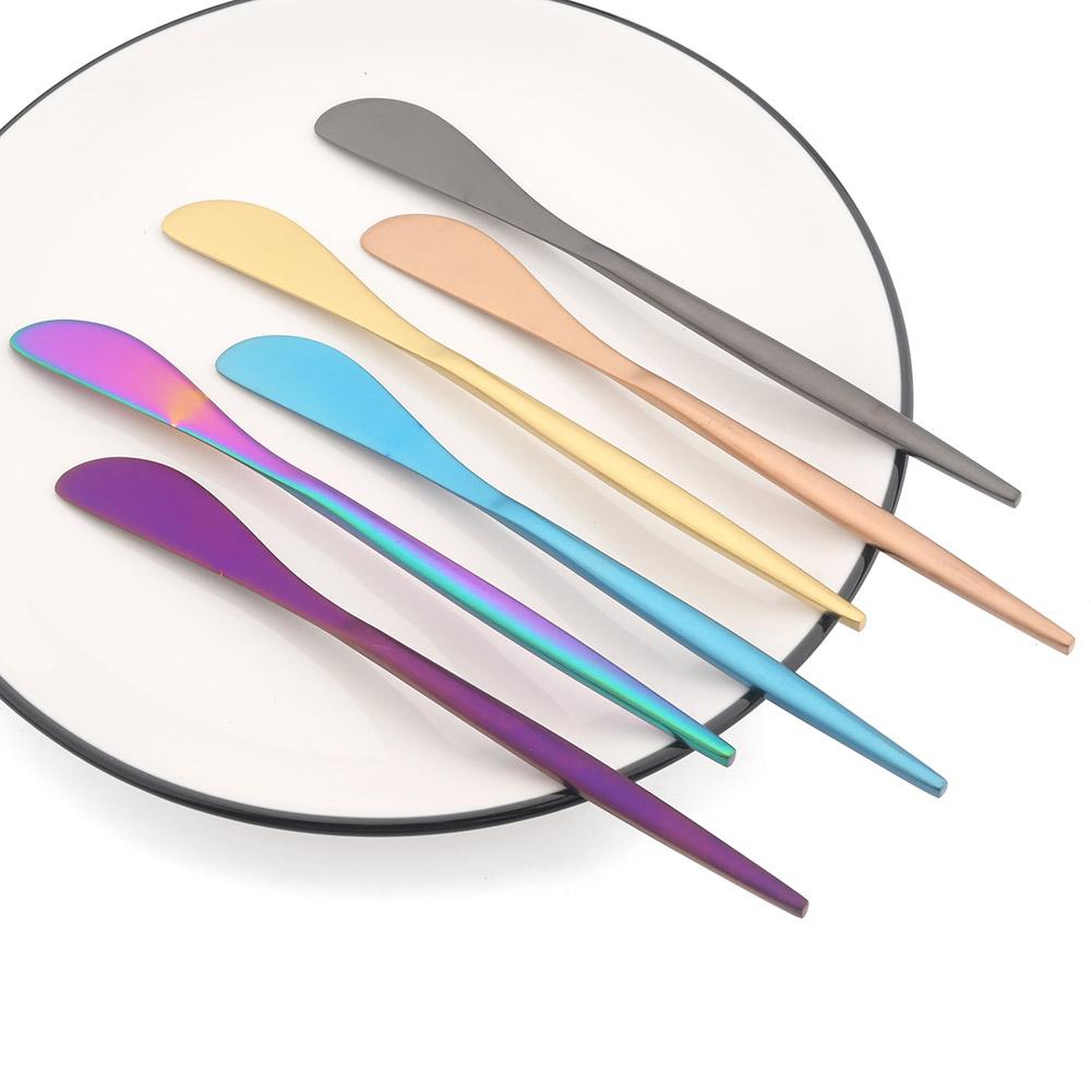 Black Gold Butter Knife Matte Stainless Steel Cutlery Cheese Dessert Jam Spreaders Cream Knifes Gold Dessert Tool Utensil