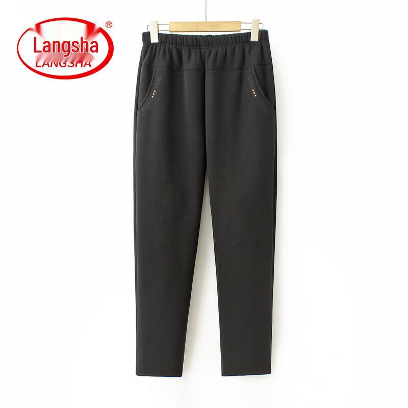 LangSha Women s High-Waist Elastic Casual Pants XL