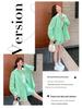 Spring/Summer Color Block Shirt & Elastic Waistband Shorts Set for Women