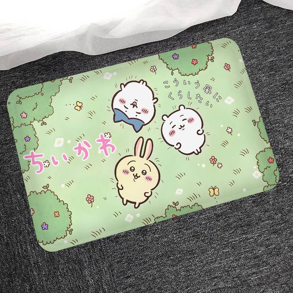 Cartoon C-Chiikawas Door Mat Washable Non-Slip Living Room Sofa Chairs Area Mat Kitchen Bedside Area Rugs