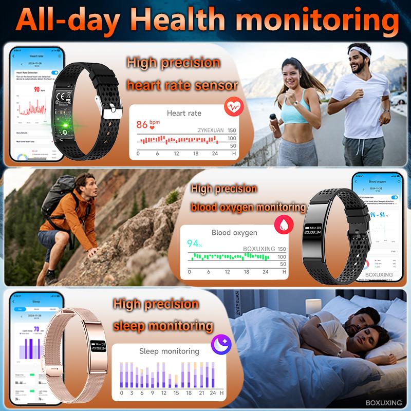 New Fitness Tracker Smart Bracelet Men Women Health Monitoring IPX8 Waterproof Smart Watch Heart Rate Sleep Monitor Smart Band