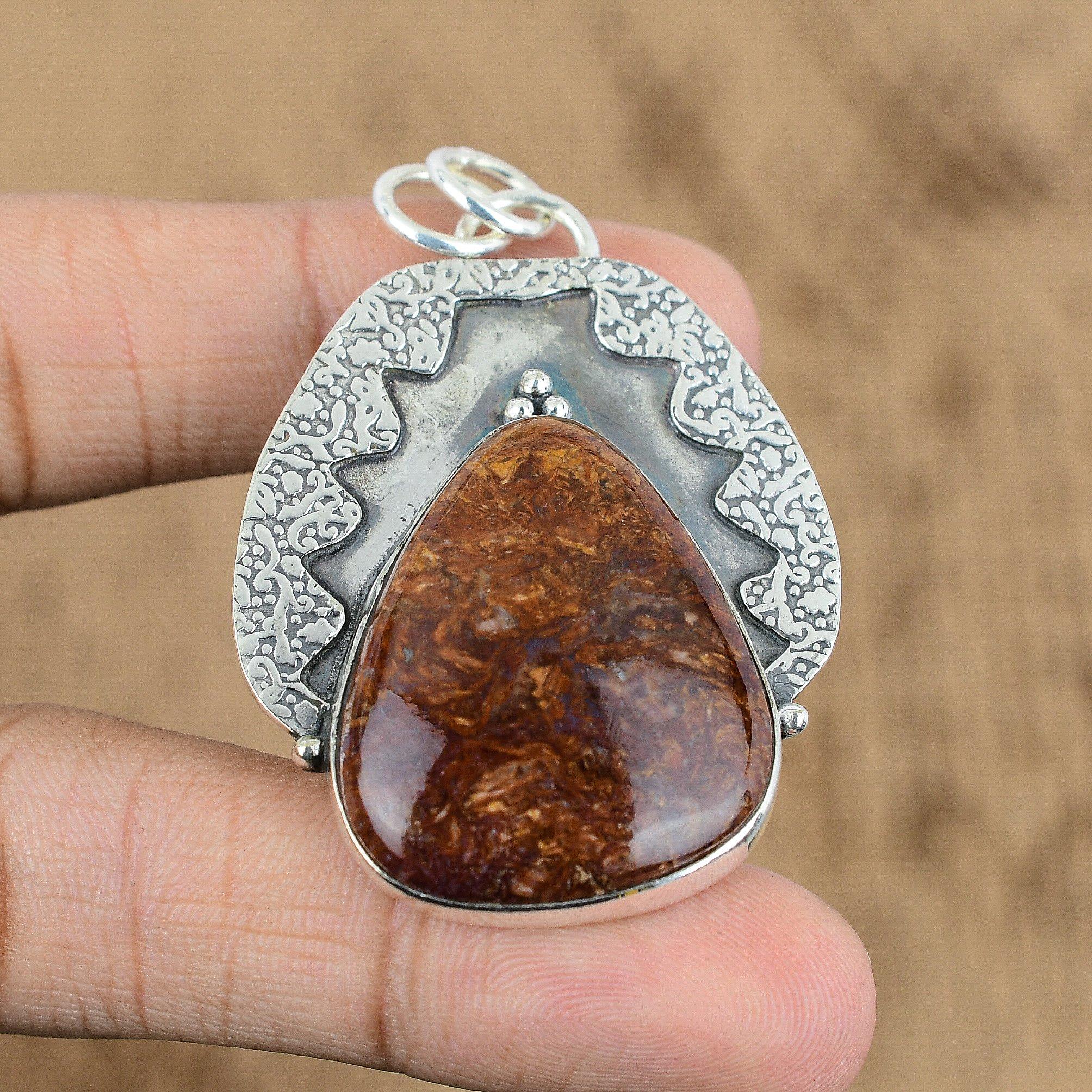 

Gift For Her 925 Sterling Silver Natural Golden Pietersite Gemstone Pendant