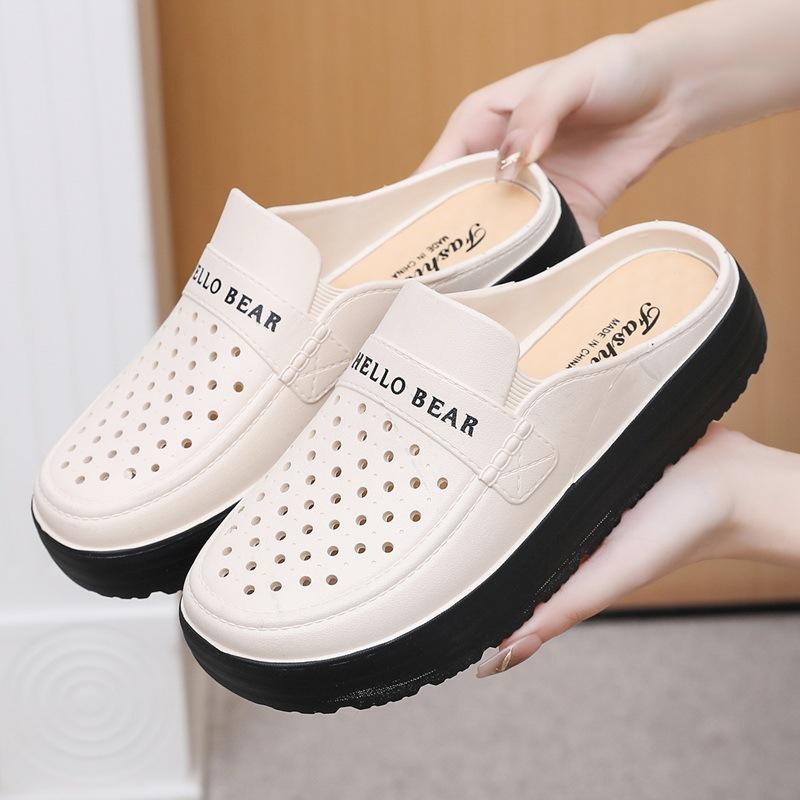 Free Shipping Bag Head Shoes for Women, Waterproof, Breathable and Non-slip, Summer Women's Cool Slippers, and Thick-soled