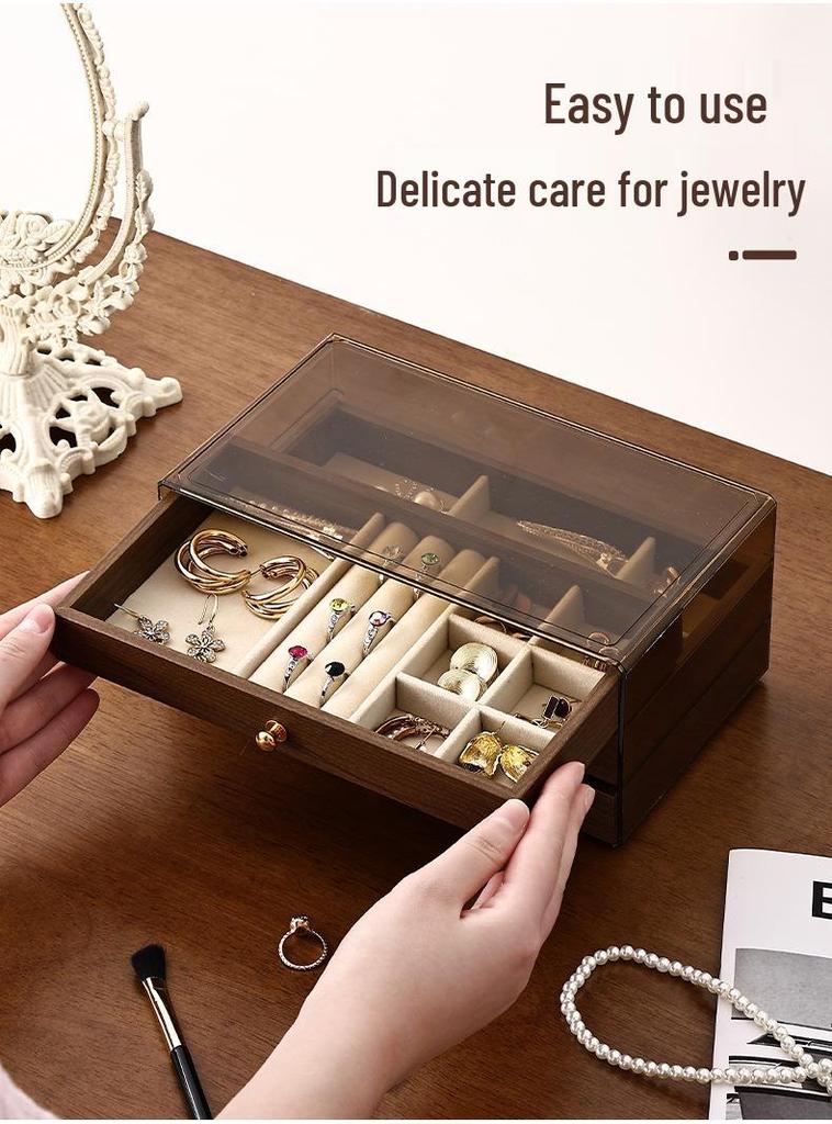 Dustproof Multi-layer Jewelry Box with Drawer for Bracelets, Necklaces, Rings, and Earrings - Large Capacity Storage for Accessories