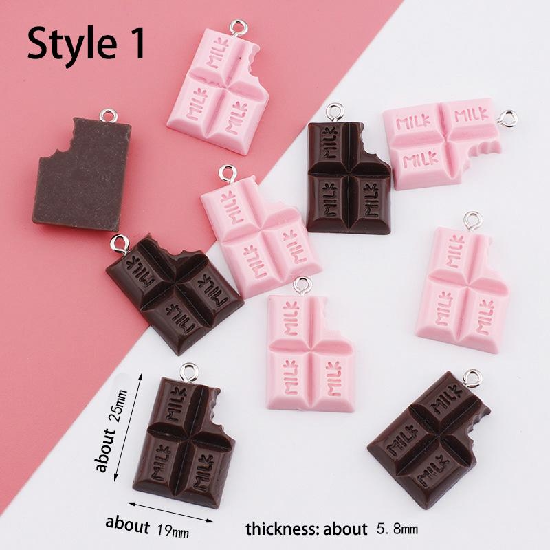 10pcs/lot 18*28mm Chocolate Milk Resin Charms Pendants for DIY Jewelry Making Accessories Handmade Earring Necklace Bracelet