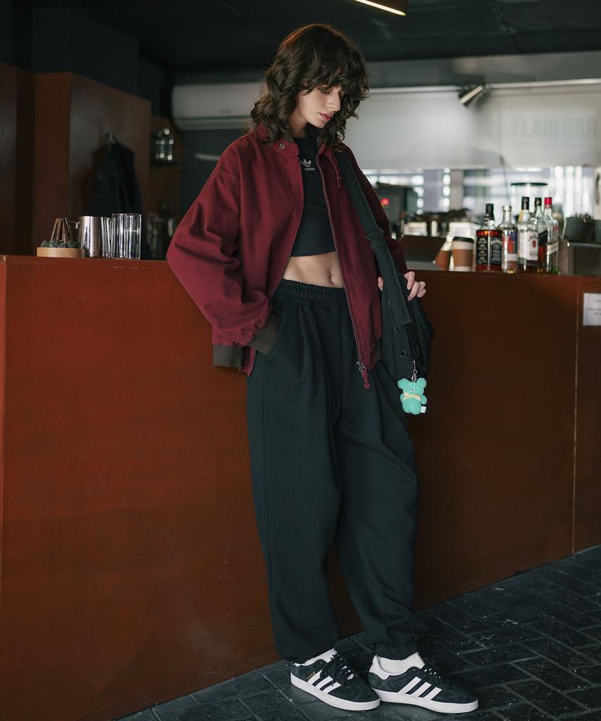 PUNCHLINE From Over Double-Tuck Balloon Sweatpants Black Nslp9185