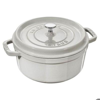 Round Cast Iron Cocotte - STAUB - 22 Cm - White Truffle - 2.6 L - All Hobs Including Induction