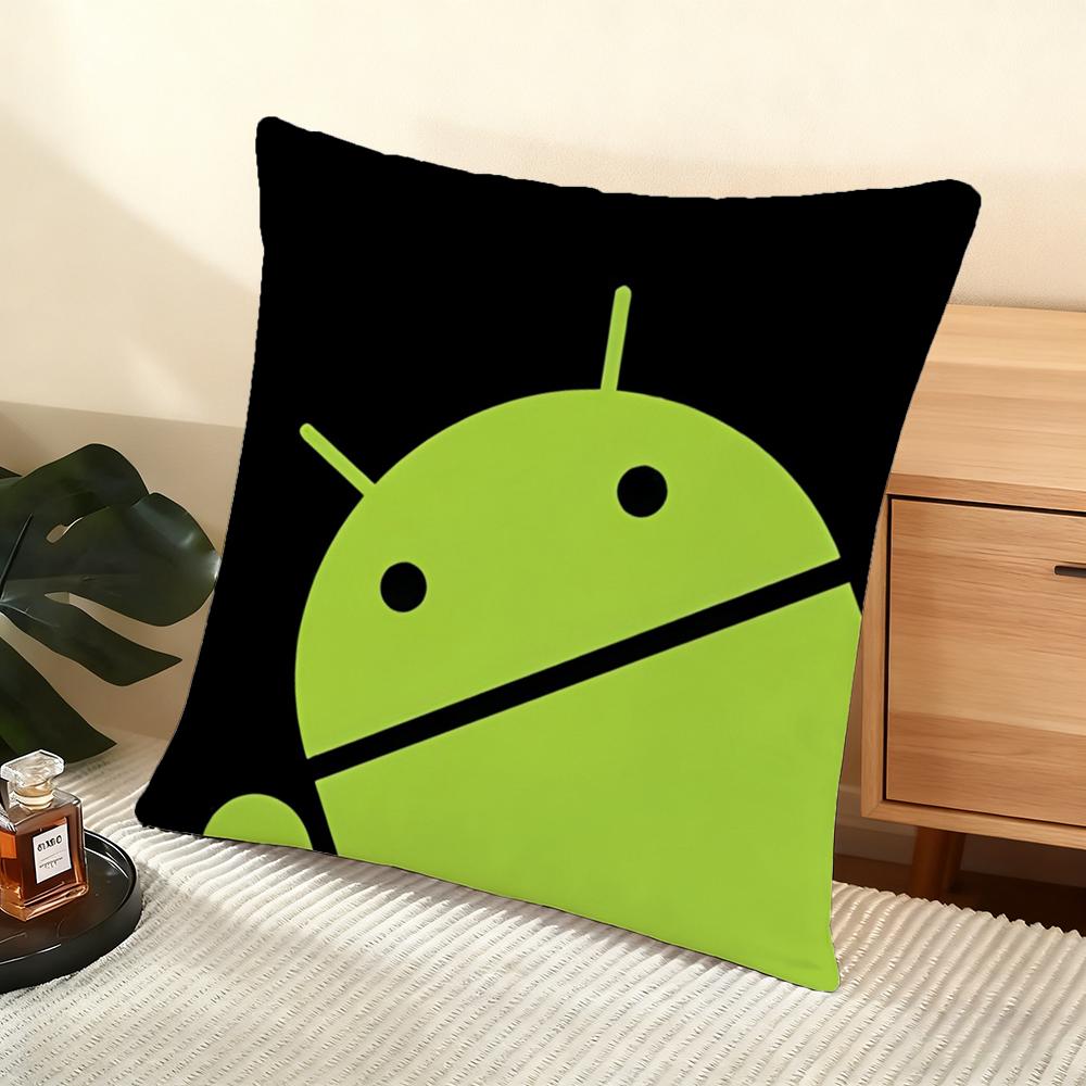 Cool A-Android Cushion Cover Soft Short Plush Pillow Cover Smooth Cozy Texture Aesthetic Cushion Case Home Decor