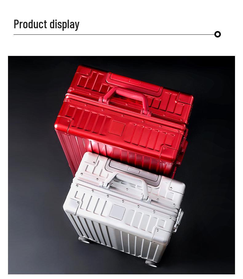 Aluminum-Magnesium Alloy Suitcase: 20-Inch Trolley & 24-Inch Travel Luggage with Password Lock