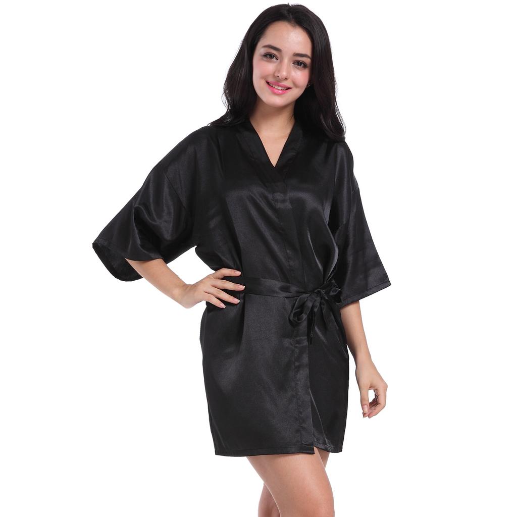 Summer Silk Kimono Robe Bathrobe Women Silk Bridesmaid Robes Sexy Robes Satin Robe Ladies Dressing Gowns