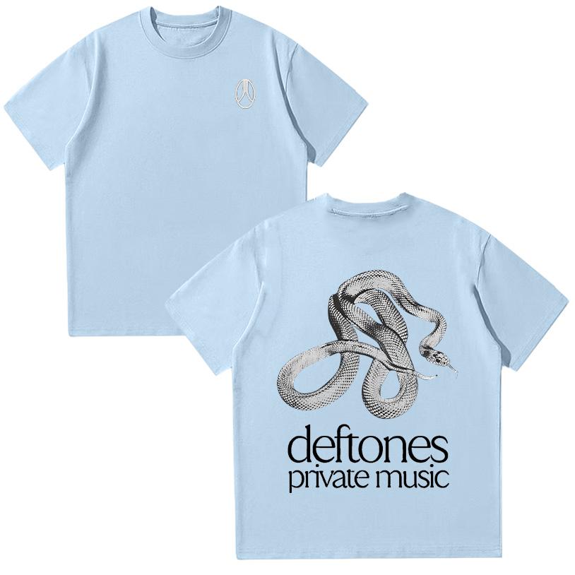 Deftones Private Music T Shirt Rock Music Band Tees Summer Metal Crewneck Breathable Short Sleeve Unisex Fashion T-Shirt Cotton