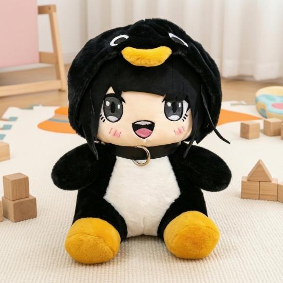 Cartoon Penguin Girl Plush Toy, Standing Sitting Lying Stuffed Penguin Doll, Game Inspired Animal Costume Girl Collectible Plushie, Gift for Kids
