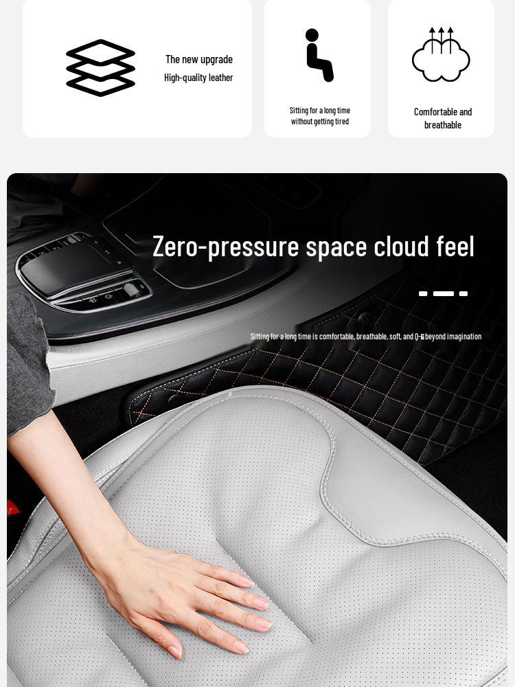 Universal Ventilated Car Seat Cushion for BMW, Mercedes-Benz & Xiaomi - Four Seasons, Lumbar Support, Rear Integrated, Single Driver Seat.