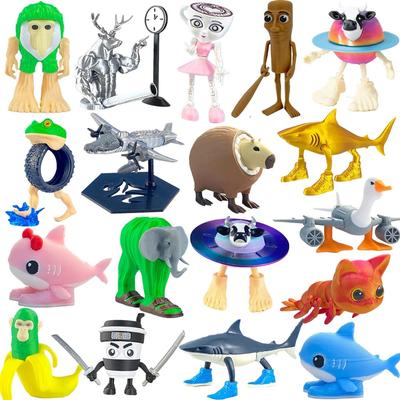Tung Tung Sahur Action Figures Capu Capu Boneka Ambalabu Tralalelo Tralala Shark Shimpanzini Bananini Anime Model Toys Gift