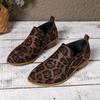 New Leopard Print Light Mouth One Pedal Women's Shoes Low Heel Grandma Shoes Pointed Thick Heel Fashion 2025 Foreign Trade Large Size Single Shoes