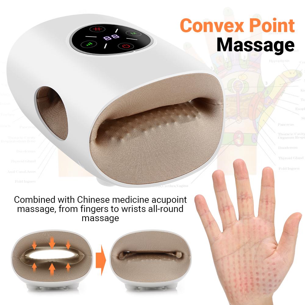 3 Modes Airbag Electric Hand MassagingTool Hot Compress MassagingTool Air Compression Vibration Massage For Finger Palm Fatigue Relieve