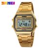 Men's retro alloy watch waterproof electronic watch fashionable square personalized men's watch steel belt light watch