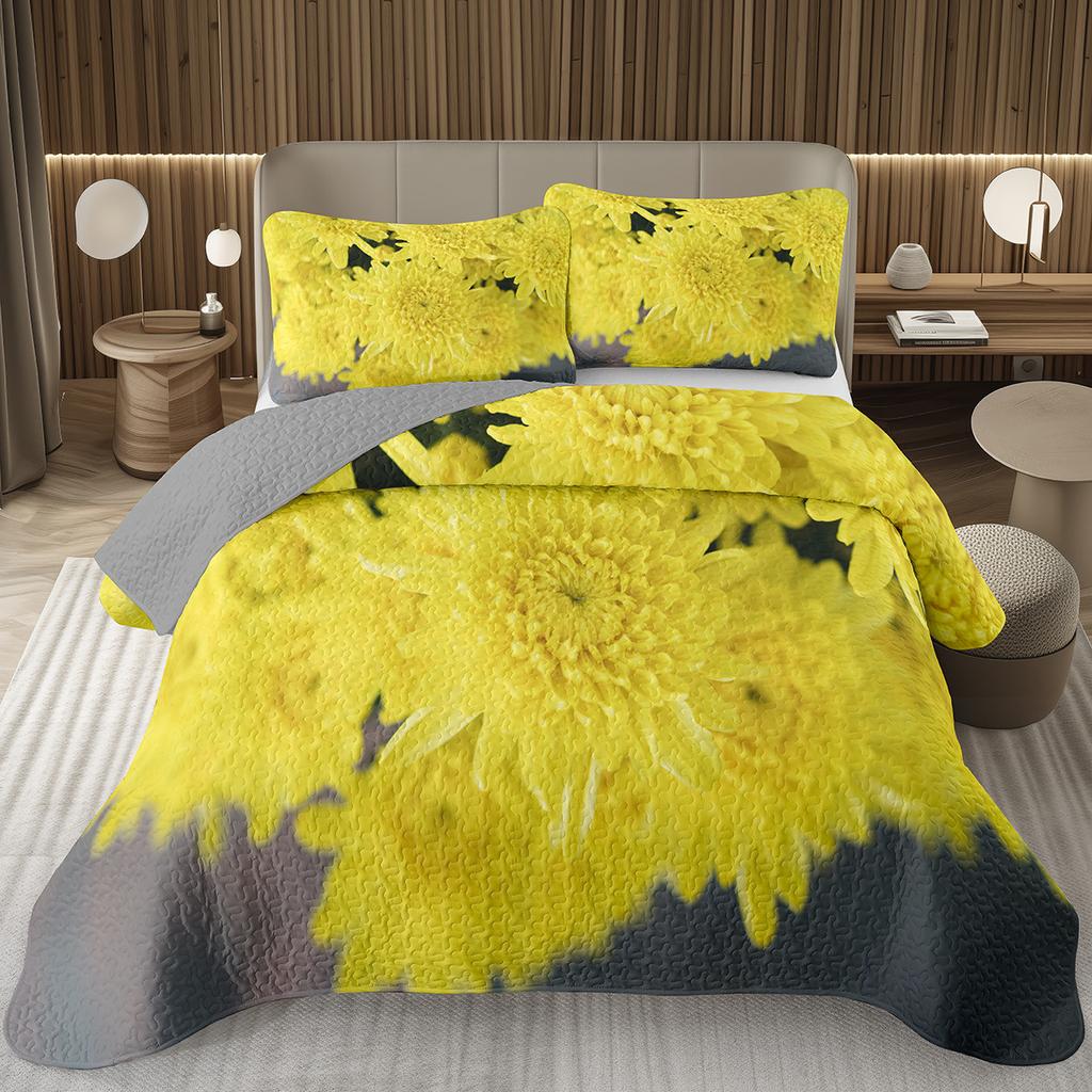 Spring Garden Plant Flower Bedspread Sets Botanical Floral Coverlet Twin Full Queen King Rustic Farmhouse Quilted Bedding Set