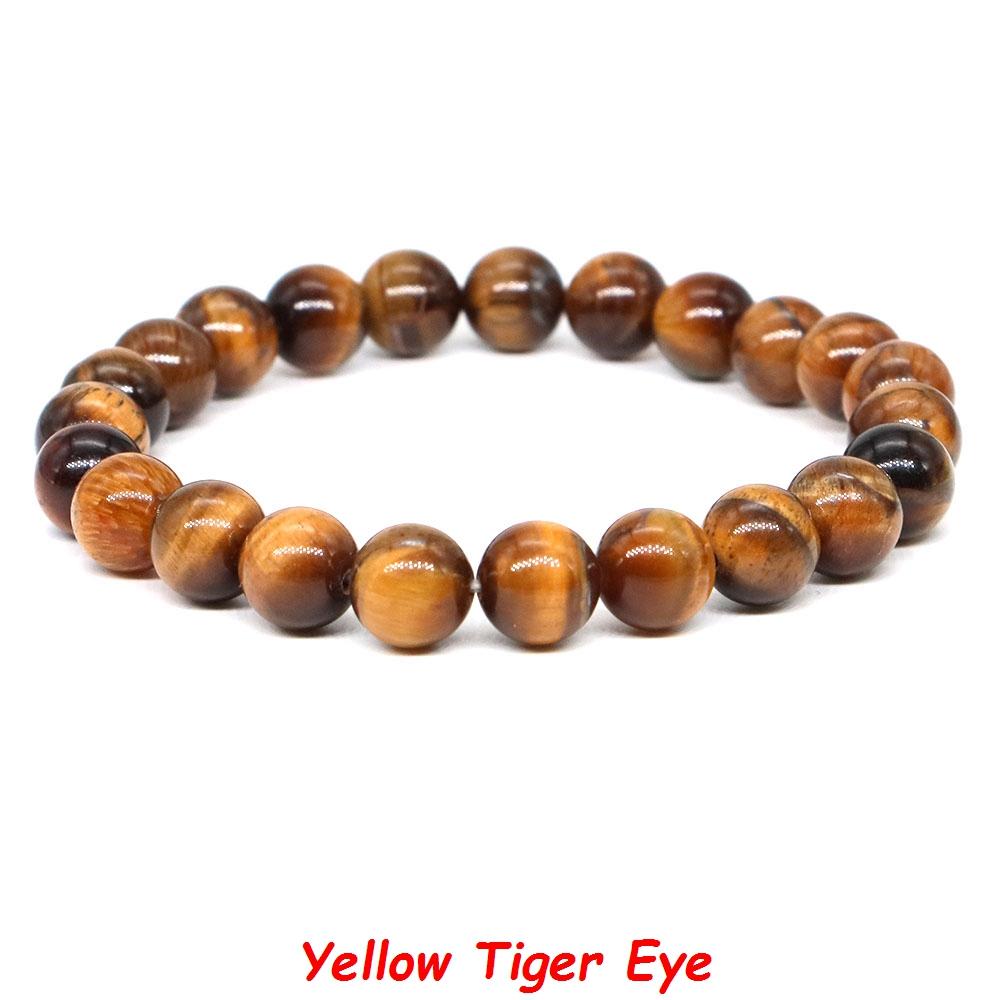 Natural Stone Bracelet Healing Crystal Amethyst Quartz Agate Round Loose Bead Elastic Stretch Bangle For Women Men Jewelry Gifts